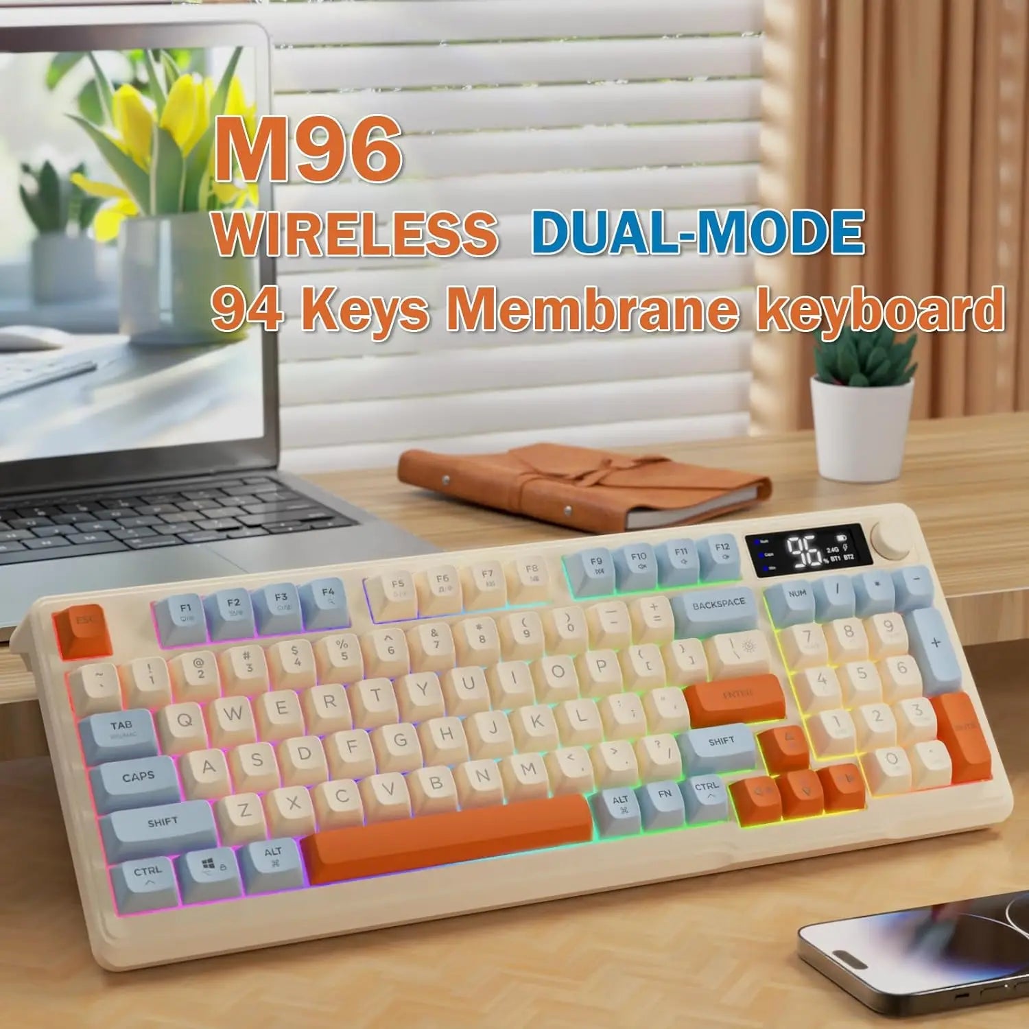 Attack Shark M96 94-Key Wireless Keyboard with Display & Volume Knob