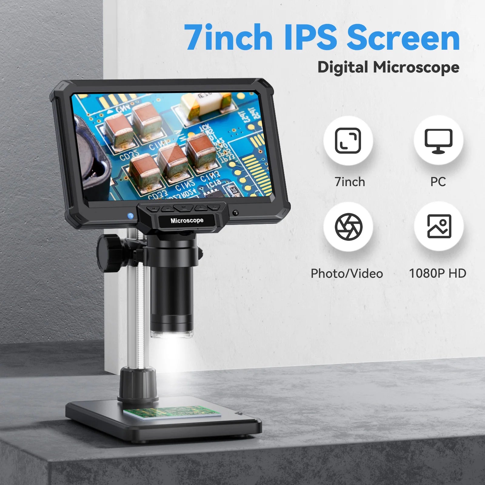 Hayve MK7 7-Inch 1200× Digital Microscope