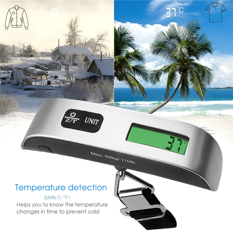 Digital Luggage Scale with LCD Display, 50 kg Capacity