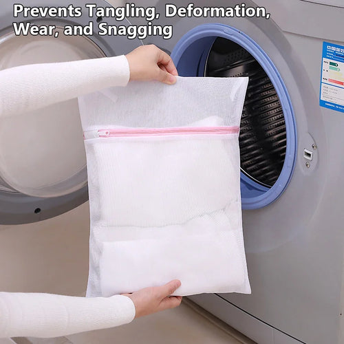3-Piece Zippered Mesh Laundry Bag Set