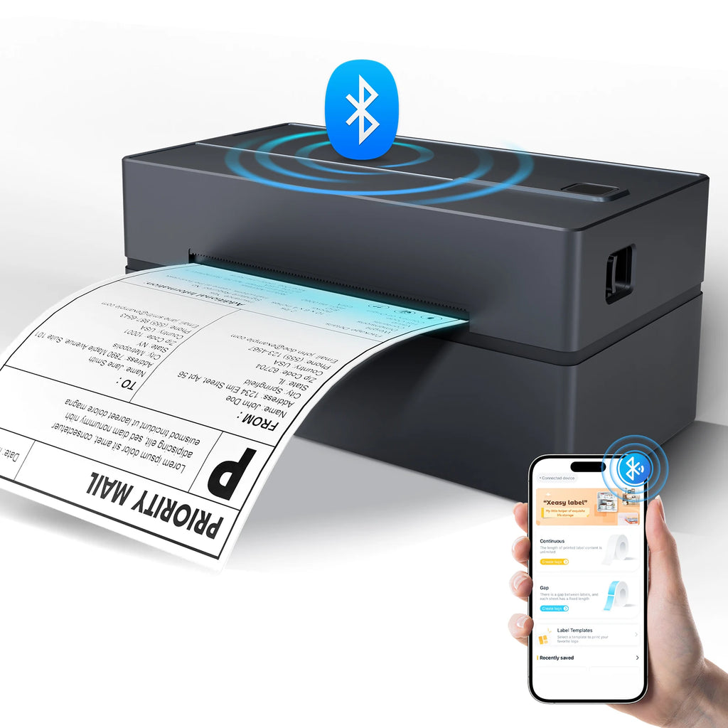 Bluetooth 4 × 6 Thermal Shipping Label Printer, 203 DPI